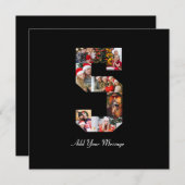 Zwart-wit foto-collage nummer 5 feestdagenkaart (Voorkant / Achterkant)