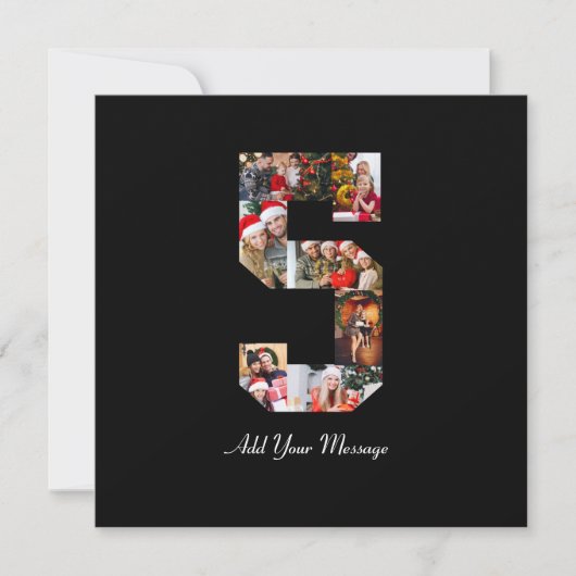 Zwart-wit foto-collage nummer 5 feestdagenkaart (Voorkant)