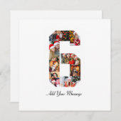 Zwart-wit foto-collage nummer 6 aankondiging (Voorkant / Achterkant)