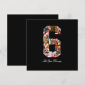 Zwart-wit foto collage nummer 6 bedankkaart (Voorkant / Achterkant)