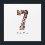 Zwart-wit foto-collage nummer 7<br><div class="desc">Dit aanpasbare product is waar foto's worden gerangschikt om de vorm van een nummer te vormen. Het wordt vaak gebruikt voor mijlpaalvieringen zoals verjaardagen, jubilea of prestaties, waardoor gebruikers memorabele afbeeldingen kunnen tonen binnen een enkele, opvallende weergave. De ontwerpen bieden meestal ruimte voor verschillende fotoformaten en -oriëntaties, waardoor een visueel...</div>