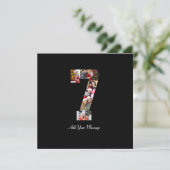 Zwart-wit foto-collage nummer 7 aankondiging (Staand voorkant)