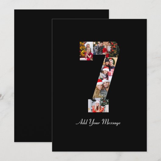 Zwart-wit foto-collage nummer 7 bedankkaart (Voorkant / Achterkant)