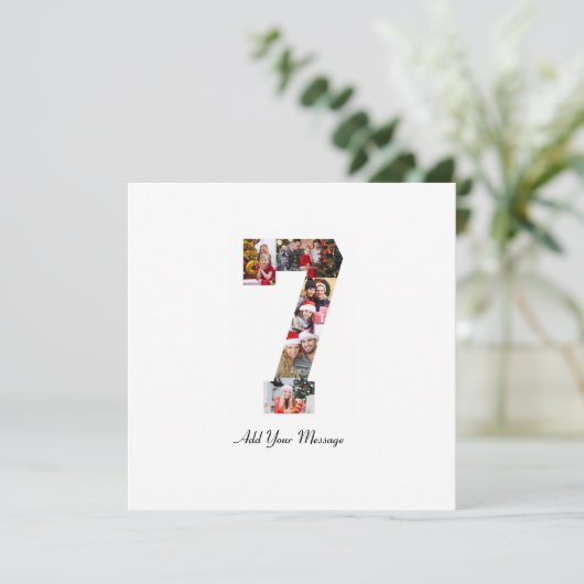 Zwart-wit foto-collage nummer 7 feestdagenkaart (Staand voorkant)