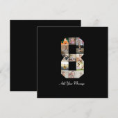 Zwart-wit foto-collage nummer 8 aankondiging (Voorkant / Achterkant)