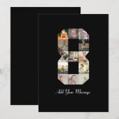 Zwart-wit foto-collage nummer 8 bedankkaart (Voorkant / Achterkant)