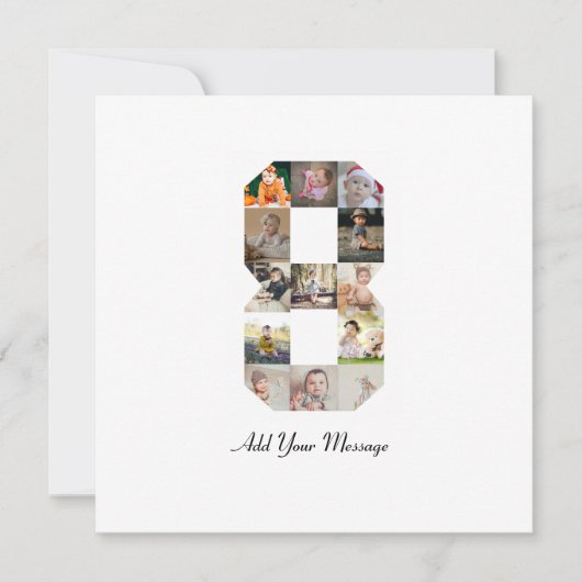 Zwart-wit foto collage nummer 8 kaart (Voorkant)