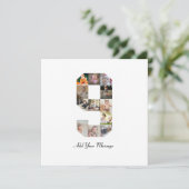 Zwart-wit foto-collage nummer 9 aankondiging (Staand voorkant)