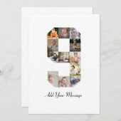 Zwart-wit foto-collage nummer 9 bedankkaart (Voorkant / Achterkant)