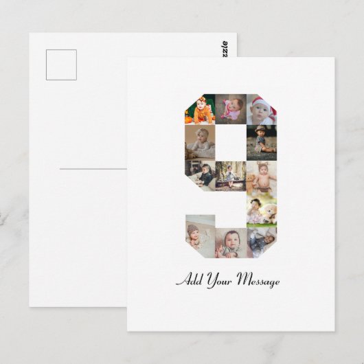 Zwart-wit foto-collage nummer 9 briefkaart (Voorkant / Achterkant)