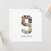 Zwart-wit foto-collage nummer 9 kaart (Voorkant / Achterkant in situ)