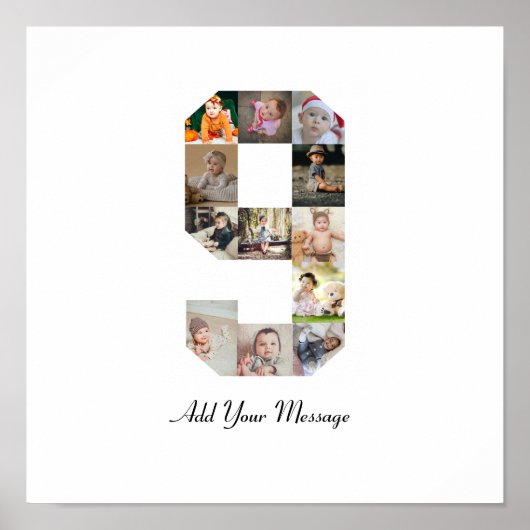 Zwart-wit foto-collage nummer 9 poster (Voorkant)