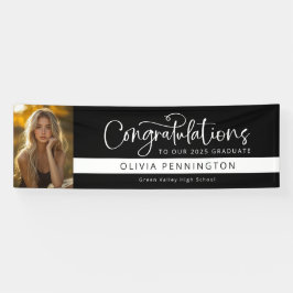 Zwart-wit foto Congratulaties Afstudeer Banner