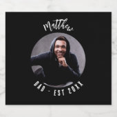 Zwart wit foto DAD vader Bier Etiket (Enkel label)