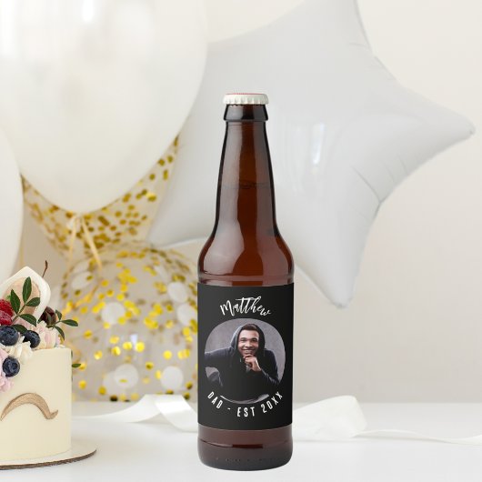 Zwart wit foto DAD vader Bier Etiket