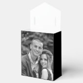 Zwart-wit foto dank u zwart bruiloft bedankdoosjes (Geopend)