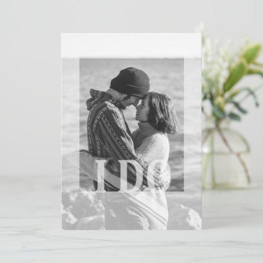 Zwart-wit foto die ik doe, bruiloft uitnodigt kaart (Staand voorkant)