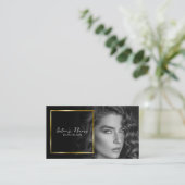 Zwart-wit foto | Elegant Goud Lijst Visitekaartje (Staand voorkant)