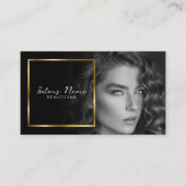 Zwart-wit foto | Elegant Goud Lijst Visitekaartje (Voorkant)