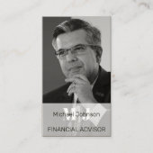 Zwart wit foto financieel adviseur Visitekaartje (Voorkant)