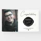 Zwart-wit foto Gefeliciteerd Afstuderen Spandoek (Horizontaal)