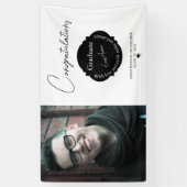 Zwart-wit foto Gefeliciteerd Afstuderen Spandoek (Verticaal)
