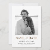Zwart-wit Foto Gold Text Sla de datum op Save The Date (Voorkant)