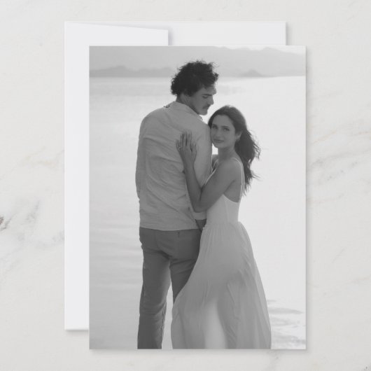 Zwart-wit Foto Gold Text Sla de datum op Save The Date (Achterkant)