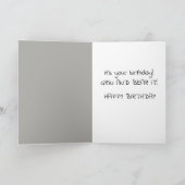 Zwart-wit foto Grappige hond Humoristische verjaar Kaart (Binnen)