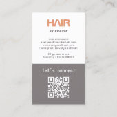 Zwart Wit Foto Haar QR Code Visitekaartje (Achterkant)