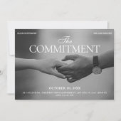 Zwart-wit foto hand vasthouden commitment kaart (Voorkant)