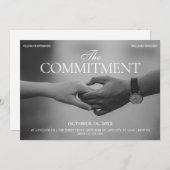 Zwart-wit foto hand vasthouden commitment kaart (Voorkant / Achterkant)