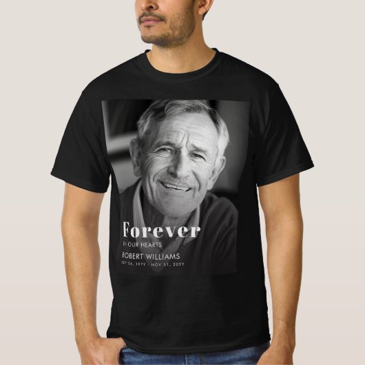 Zwart-wit Foto Herdenkings T-shirt (Voorkant)