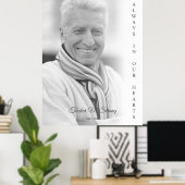 Zwart & Wit Foto Herdenkings Uitvaartdienst Poster (Thuiskantoor)