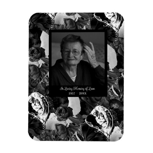 Zwart-Wit Foto Herdenkingsgeschenk Magneet (Verticaal)