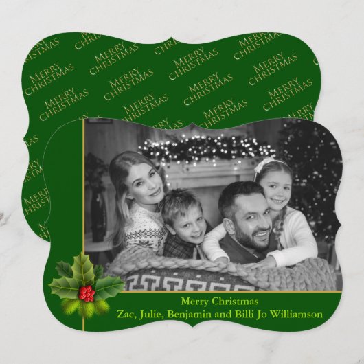 Zwart-wit foto Hulstlijst Fancy Foto Feestdagenkaart (Voorkant / Achterkant)