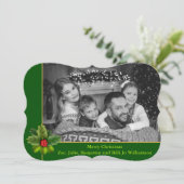 Zwart-wit foto Hulstlijst Fancy Foto Feestdagenkaart (Staand voorkant)