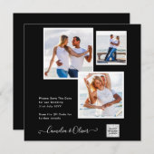 Zwart wit FOTO-huwelijk nodigt QR-code uit tot Ops (Voorkant / Achterkant)