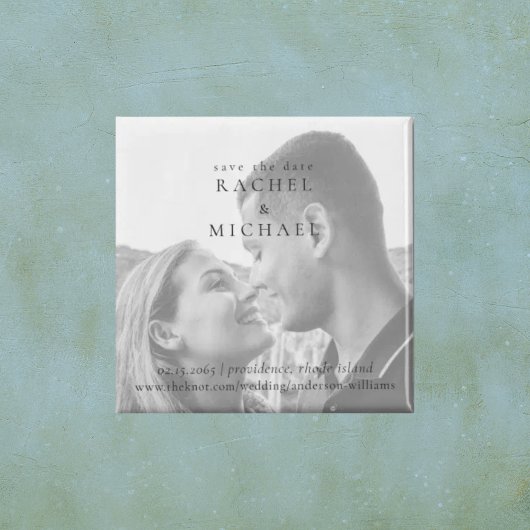 Zwart & Wit Foto Huwelijk Save the Date Magneet