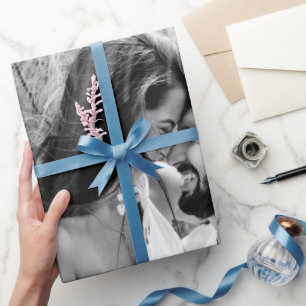 Zwart-wit foto-huwelijkszakdoekjes van tissuepapie cadeaupapier