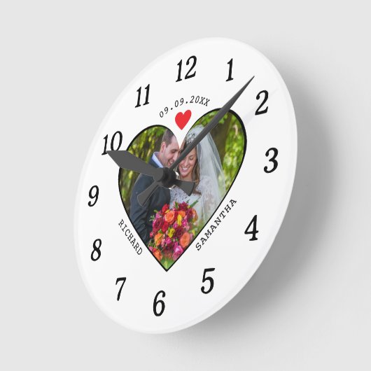 Zwart wit foto in het hart 1e bruiloft Jubileum Ronde Klok (Hoek)