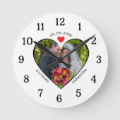 Zwart wit foto in het hart 1e bruiloft Jubileum Ronde Klok (Voorkant)