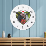 Zwart wit foto in het hart 1e bruiloft Jubileum Ronde Klok<br><div class="desc">Unieke trouwherdenkingsklok gepersonaliseerd met een paar foto in een hart sjabloon. Personaliseer je met een paar namen en trouwdatum.</div>