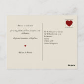 Zwart & Wit Foto Ivoor Monogram Save the Date Briefkaart (Achterkant)