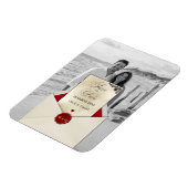 Zwart & Wit Foto Ivoor Monogram Save the Date Magneet (Linkerzijde)