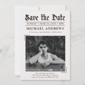 Zwart-wit foto krant Afstudeerfeest Kaart (Voorkant)