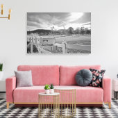 Zwart-wit foto mailboxen Country Road Art Canvas Afdruk (Insitu (Woonkamer))