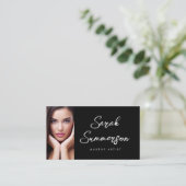 Zwart Wit Foto Make-up Visitekaartje (Staand voorkant)