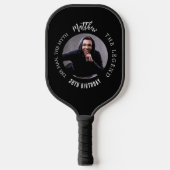 Zwart wit foto man myth legende pickleball paddle (Voorkant)