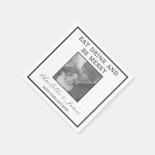 Zwart-wit foto met grens bruiloft servet (Hoek)